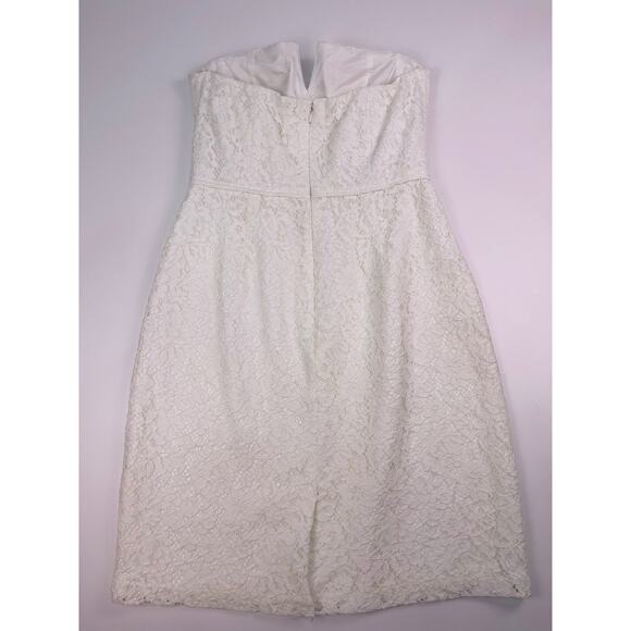 Donna Morgan Collection White Strapless Lace Sweetheart Mini Dress Size 6 - Picture 8 of 14